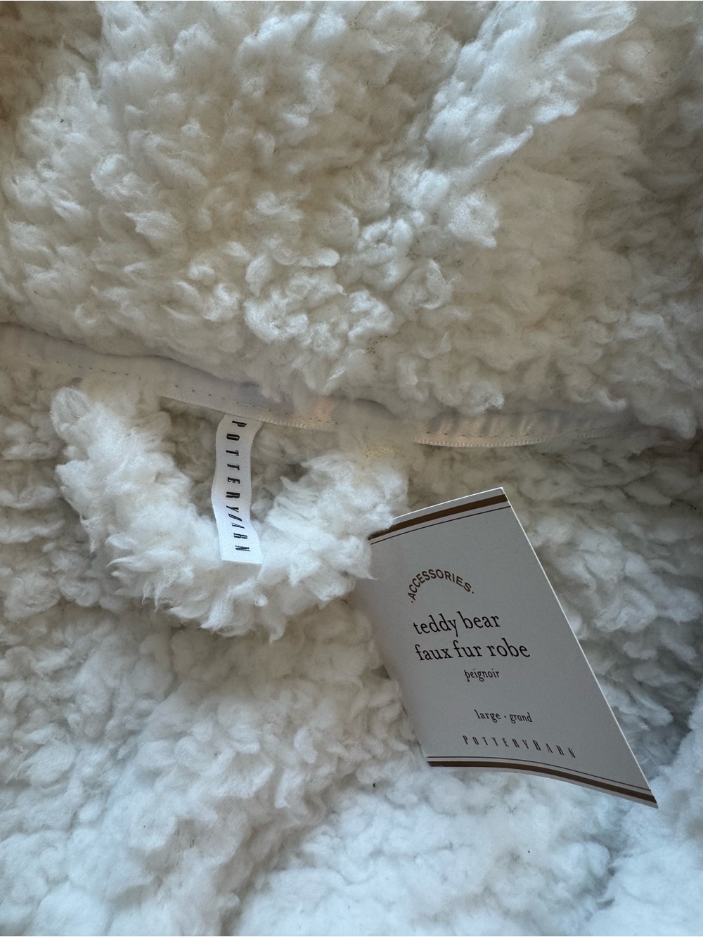 NWT Pottery Barn Teddy Bear Faux Fur Robe